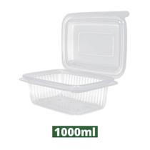 Pote Retangular C/ Tampa Articulada 1000ml c/ 24un Rioplastic