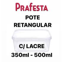 Pote Retangular com Lacre 350/500ml - PRAFESTA - Freezer/Micro-ondas Pote Retangular com Lacre 350/500ml - PRAFESTA - Freezer/Micro-ondas