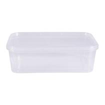 Pote Retangular com Lacre Freezer e Microondas 500ml c/10 - Prafesta Pote Retangular com Lacre Freezer e Microondas 500ml c/10 - Prafesta