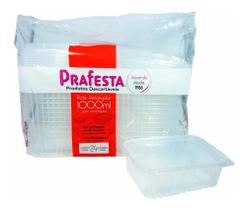 Pote Retangular Com Tampa 1000ml Prafesta caixa com 144 Unidades Pote Retangular Com Tampa 1000ml Prafesta caixa com 144 Unidades
