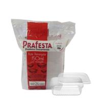 Pote Retangular Com Tampa 150Ml Com 20 Un - Prafesta