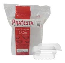 Pote Retangular Com Tampa 150Ml Com 20 Unidades