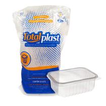 Pote Retangular Com Tampa 250ml Marmita Fit 24und Totalplast