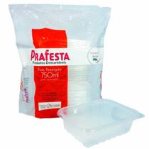 Pote Retangular Com Tampa 750ml Prafesta 24 Unidades