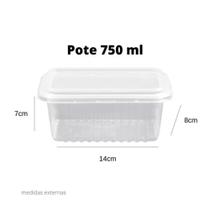 Pote Retangular Copozan Descartável 750ml com Tampa Kit 24 Unidades Freezer Microondas BPA Free Pote Retangular Copozan Descartável 750ml com Tampa Kit 24 Unidades Freezer Microondas BPA Free