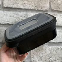 Pote Retangular de 1 Litro - Preto