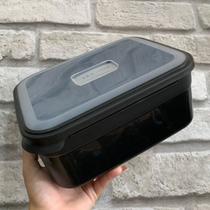 Pote Retangular de 3 Litros - Preto