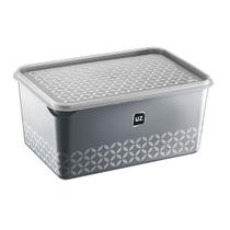 Pote Retangular de Plástico Multiuso Cinza Escuro 2L 20x10cm Pote Retangular de Plástico Multiuso Cinza Escuro 2L 20x10cm