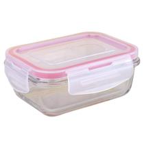 Pote Retangular de Vidro 330ml com Tampa Hermética Cazza