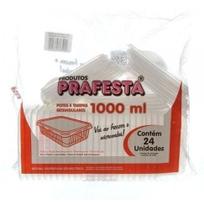 Pote Retangular Descartável - 1000ml C/24 Unid. - Prafesta Pote Retangular Descartável - 1000ml C/24 Unid. - Prafesta