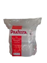 Pote Retangular Freezer e Microondas 1000ml com Tampa Prafesta com 24 unidades
