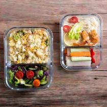 Pote Retangular Hermético Com Divisória Vidro 1520ml Pote Retangular Hermético Com Divisória Vidro 1520ml