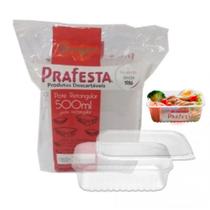 Pote Retangular Microondas E Freezer 500ml C/72 Unidades - prafesta - prafesta