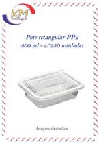 Pote retangular PP2 400 ml c/250 unid. - Starpack - embalagem freezer e microondas (12269)