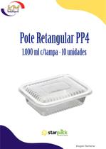 Pote retangular PP4c/tampa 1000 ml c/10 unid. - Starpack - embalagem freezer e microondas (16079) Pote retangular PP4c/tampa 1000 ml c/10 unid. - Starpack - embalagem freezer e microondas (16079)