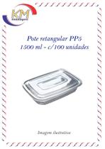 Pote retangular PP5 1500 ml c/100 unidades - Starpack - embalagem freezer e microondas (11693)