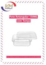 Pote retangular s/lacre 150 ml c/tampa 300 unid - marmita fitness, embalagem alimentos (14825) Pote retangular s/lacre 150 ml c/tampa 300 unid - marmita fitness, embalagem alimentos (14825)