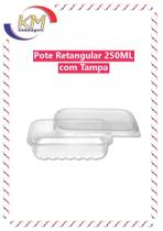 Pote retangular s/lacre 250 ml c/ tampa 24 unid - - marmita fitness, embalagem alimentos (14275) Pote retangular s/lacre 250 ml c/ tampa 24 unid - - marmita fitness, embalagem alimentos (14275)