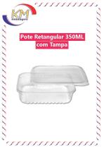 Pote retangular s/lacre 350 ml c/ tampa 24 unid - marmita fitness, embalagem alimentos (12922) Pote retangular s/lacre 350 ml c/ tampa 24 unid - marmita fitness, embalagem alimentos (12922)