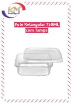 Pote retangular s/lacre 750 ml c/ tampa 24 unid - marmita, embalagem alimento, delivery (14279) Pote retangular s/lacre 750 ml c/ tampa 24 unid - marmita, embalagem alimento, delivery (14279)