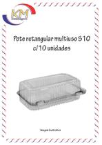 Pote retangular S10 c/ tampa articulada c/10 unid - mini ovo páscoa, comida oriental, doces (1820)