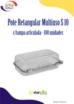 Pote retangular S10 c/ tampa articulada c/100 unid - mini ovo páscoa, comida oriental (8601)