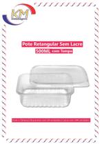 Pote retangular sem lacre 500 ml c/tampa 144unidades - marmita fitness, sobremesas, massas (14278) Pote retangular sem lacre 500 ml c/tampa 144unidades - marmita fitness, sobremesas, massas (14278)