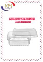 Pote retangular sem lacre 500 ml c/tampa - 24 unid - marmita fitness/marmita/sobremesas (14277) Pote retangular sem lacre 500 ml c/tampa - 24 unid - marmita fitness/marmita/sobremesas (14277)