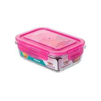 Pote Retangular Vidro Sanremo 550ML SR72/1 Rosa