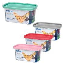 Pote retangular volare 600 ml alto color Pote retangular volare 600 ml alto color