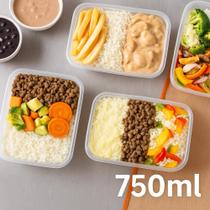 Pote Retangulare com Tampa 24 Unidades para Marmita Freezer e Microondas Pote Retangulare com Tampa 24 Unidades para Marmita Freezer e Microondas