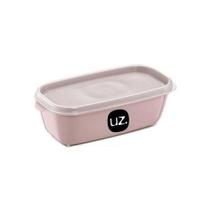 Pote Rosa Retangular Multiuso Com Tampa 500ML Microondas/Freezer UZ