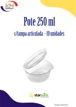 Pote S-742 250 ml c/tampa articulada 10 unid - Starpack - confeitaria, padarias, doces (4967)