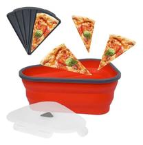 Pote Separador Forma De Fatia Pizza Silicone Retratil