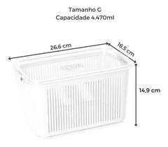 Pote Slim Hermético Com Escorredor Interno E Trava 4.470Ml