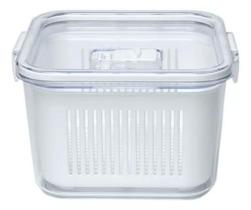 Pote Slim Hermético Multiuso 2.030ml Com Cesto Branco