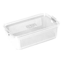Pote Slim Hermético Multiuso 2.570ml Com Cesto Branco