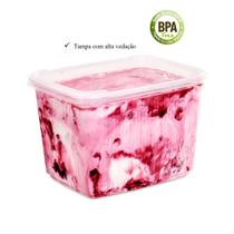 Pote sorvete 2 litros transparente 100 un c/ tampa - BP Potes