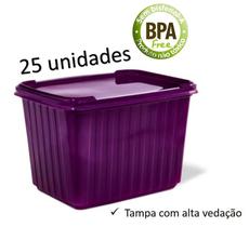 Pote sorvete açai descartavel c/ tampa transparente 25un 2L