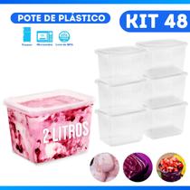 Pote Sorvete Descartável 2 L Freezer c/ Tampa Grande 48 und.