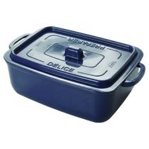 Pote supreme retangular com tampa 1,12 litros azul plasutil Pote supreme retangular com tampa 1,12 litros azul plasutil