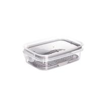 Pote Tampa Hermético com Travas Escorredor 500ml Plasútil Cinza Modular Mantimentos Plástico Moderno