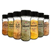 Pote Tempero Kit 16 Potes+24 Etiquetas Adesivas Porta Condimento T130 Pote Tempero Kit 16 Potes+24 Etiquetas Adesivas Porta Condimento T130