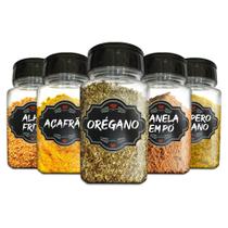 Pote Tempero Kit 8 Potes+24 Etiquetas Adesivas Porta Condimento Q170 Pote Tempero Kit 8 Potes+24 Etiquetas Adesivas Porta Condimento Q170