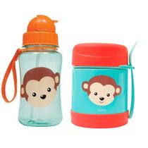 Pote Térmico + Garrafinha Canudo 350ml Macaco Buba