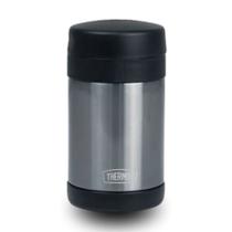 Pote Térmico Infantil Adulto Inox Thermos Funtainer Preto com Colher 470ml Quente e Frio com Aço Inox e Pratico - Thermo