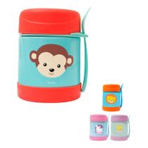 Pote Térmico Infantil Animal Fun Buba 320ml com Colher Leve e Seguro para Passeios, Viagens e Escolinha