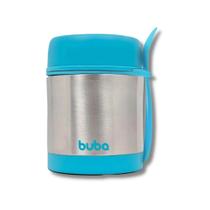 Pote termico inox com colher azul - buba