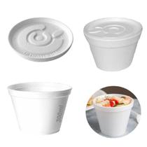 Pote Térmico Isopor 300Ml Descartável C/100 C/Tampa Sorvete