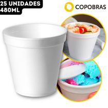 Pote Térmico Isopor Caldos Açaí Porções Copobras - 480ml - 25 Unidades